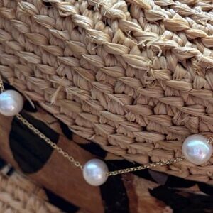 Elegant Gold and Freshwater Pearl  Station Necklace